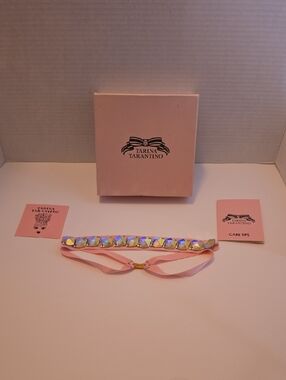 Tarina Tarantino Pink Ribbon Crystal Headband